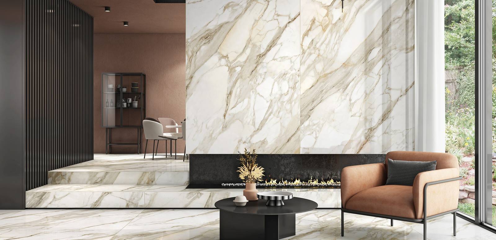 Modern Light Commercial highlighting white tones with porcelain tiles, creating an elegant atmosphere.