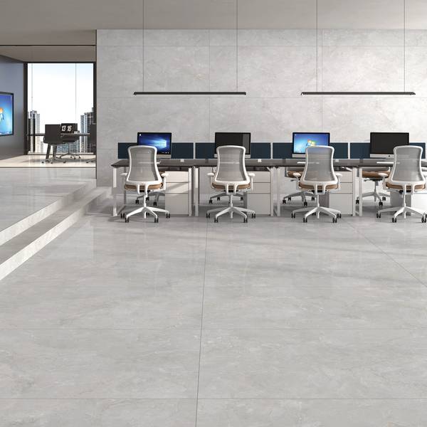 Modern Light Commercial highlighting grey tones with porcelain tiles, creating a warm atmosphere.