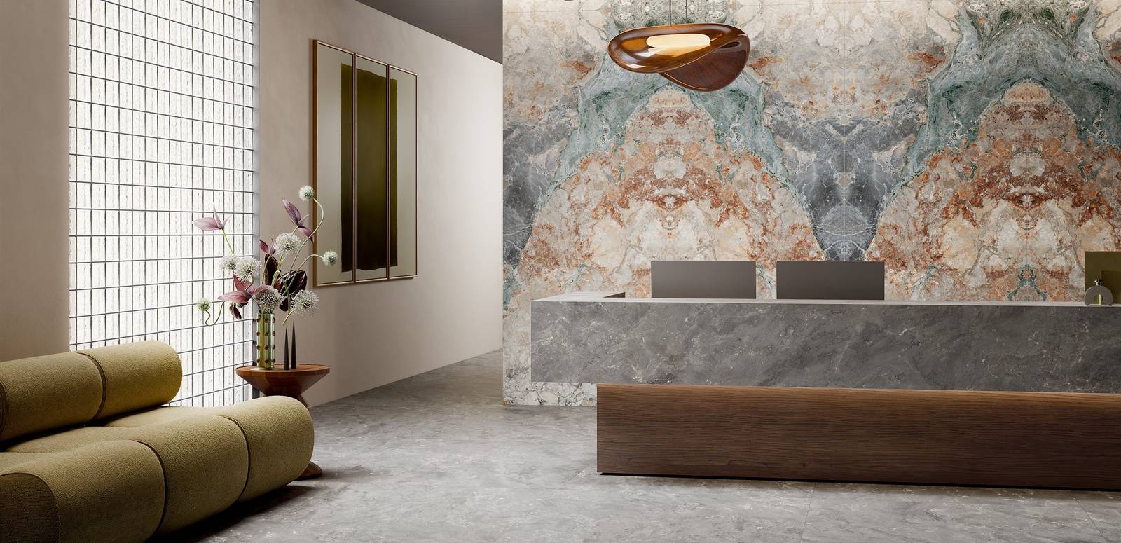 Modern Light Commercial with porcelain tiles, creating a contemporary atmosphere.