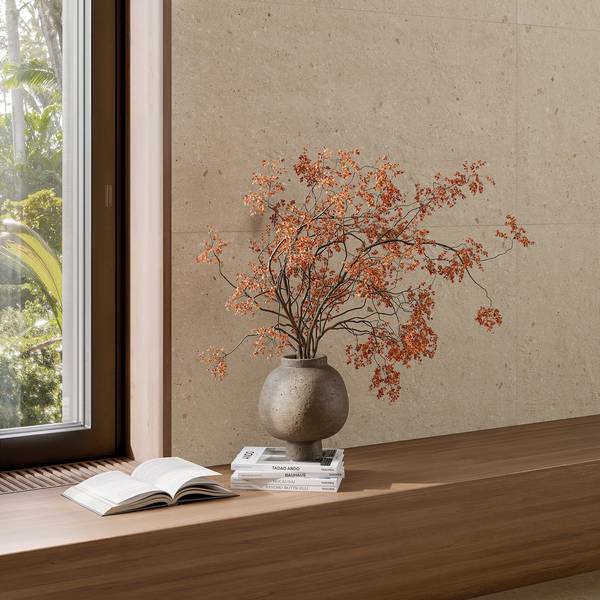 Modern Light Commercial showcasing beige tones with porcelain tiles, creating a luxurious atmosphere.
