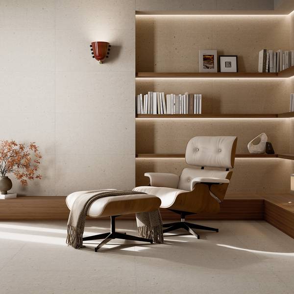 Modern Light Commercial showcasing beige tones with porcelain tiles, creating a serene atmosphere.