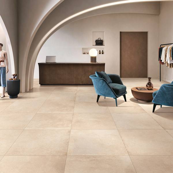 Modern Outdoor highlighting white tones with porcelain tiles, creating an elegant atmosphere.