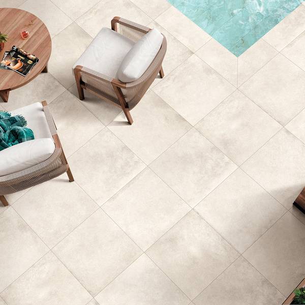 Modern Outdoor showcasing mix tones with porcelain tiles, creating a contemporary atmosphere.