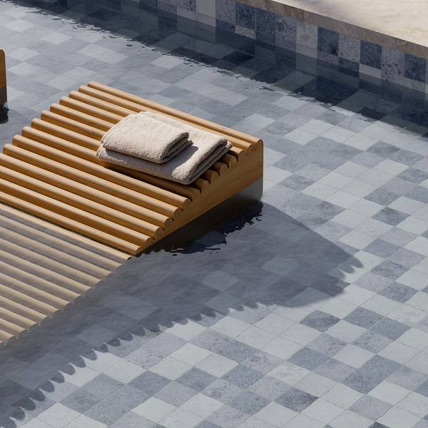 Modern Outdoor showcasing grey tones with porcelain tiles, creating a serene atmosphere.