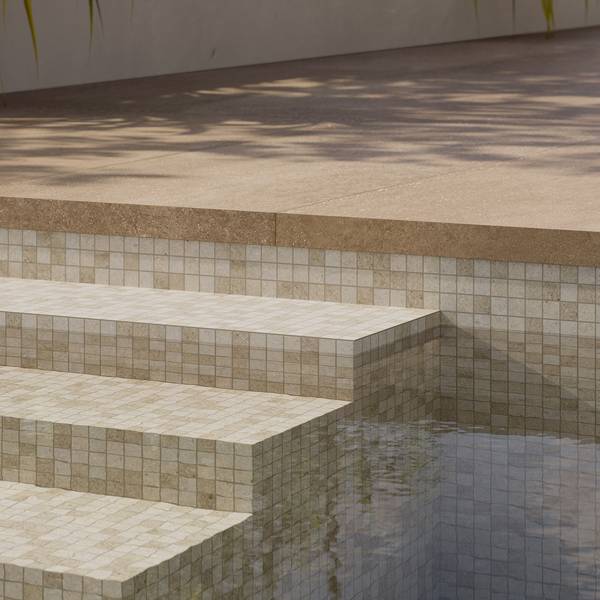 Modern Outdoor featuring beige tones with porcelain tiles, creating a warm atmosphere.
