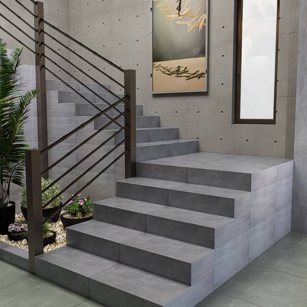 Modern Light Commercial featuring white, brown, grey tones with porcelain tiles, creating a luxurious atmosphere.