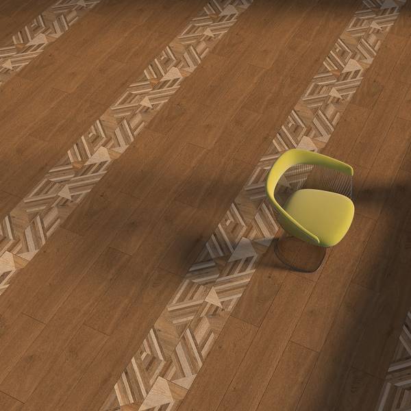 Modern Living room featuring brown tones with porcelain tiles, creating an elegant atmosphere.